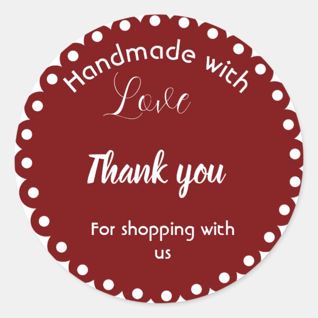 Aufkleber aus dunkelroten Farben (Vorderseite)