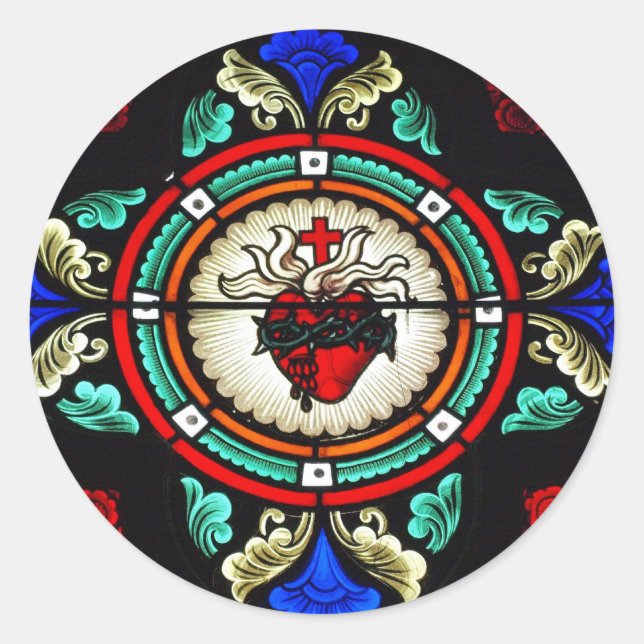 Aufkleber aus Hartglas, Sacro Heart (Vorderseite)