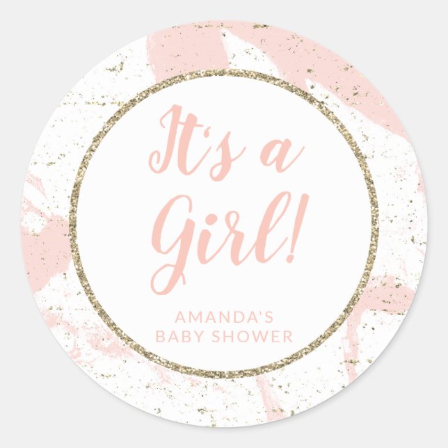 Aufkleber aus rosa und goldfarbenem Marmor (Vorderseite)