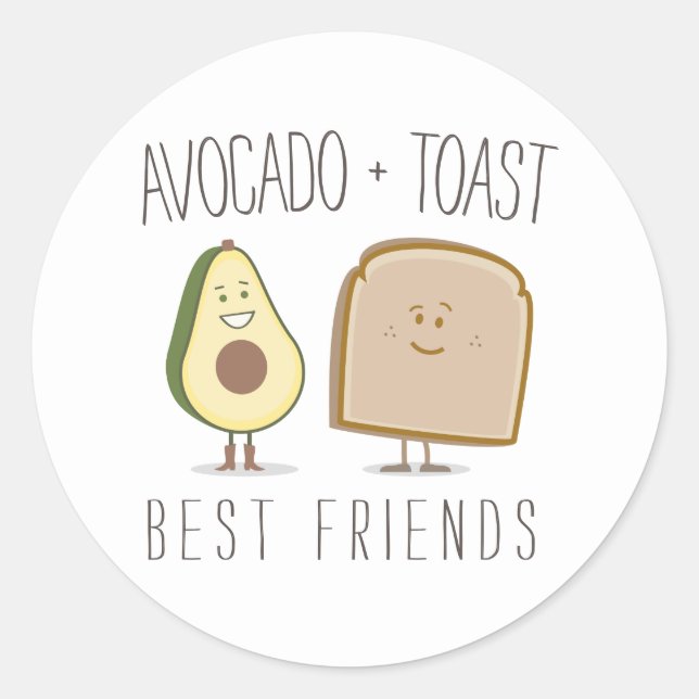 Aufkleber "Avocado + Toast Best Friends" (Vorderseite)