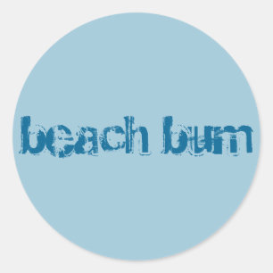 Aufkleber "Beachbum", rund, blau