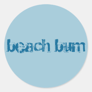Aufkleber "Beachbum", rund, blau