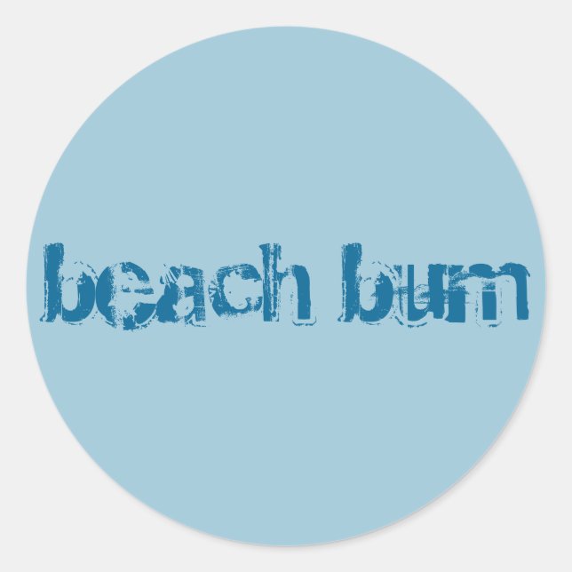 Aufkleber "Beachbum", rund, blau (Vorderseite)