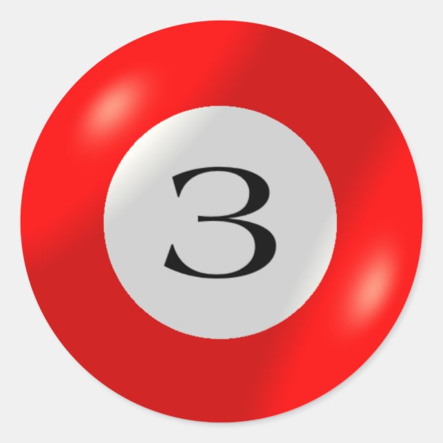 Aufkleber - Billard - 3 Ball (Vorderseite)
