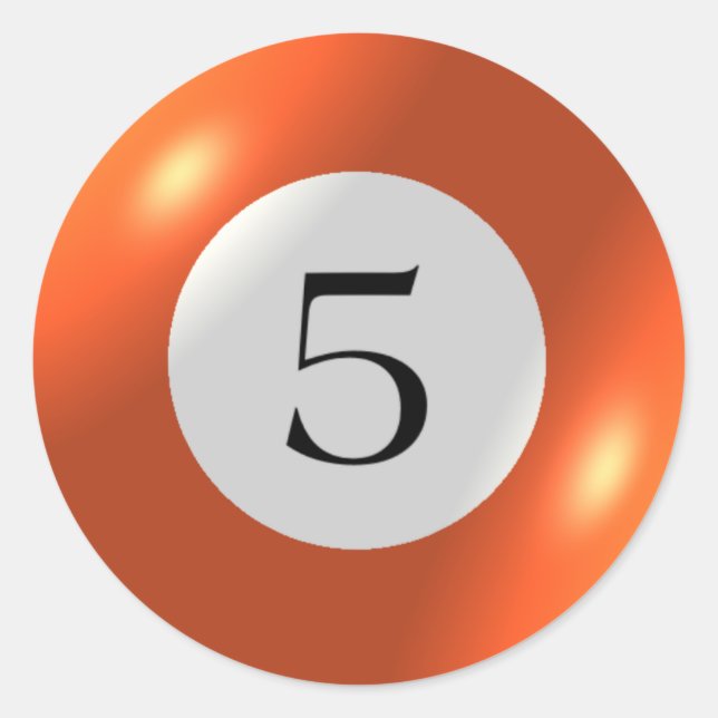 Aufkleber - Billard - 5 Ball (Vorderseite)