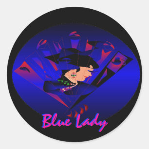 Aufkleber "Blue Lady" - individuell anpassbar