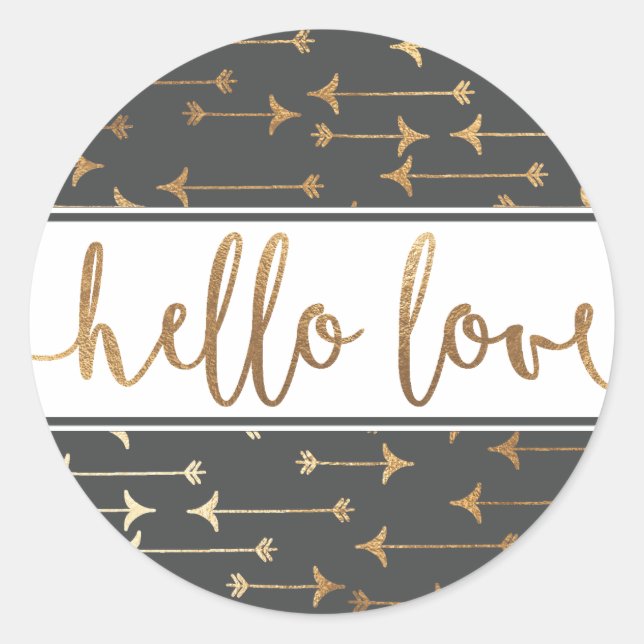 AUFKLEBER | Boho Gold Arrow Modern Chic Baby Birth (Vorderseite)