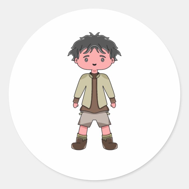 Aufkleber-Cartoon Runder Aufkleber (Vorderseite)