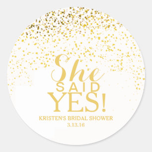 Aufkleber - Confetti Brautparty - Sie sagte ja!