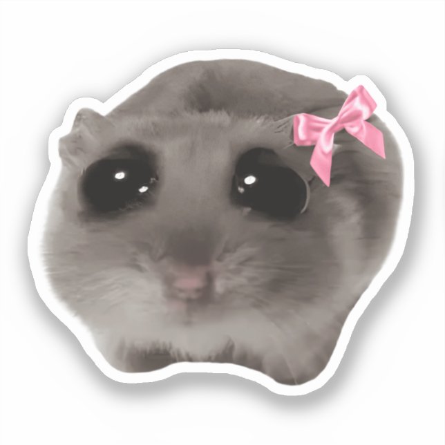 Aufkleber Coquette Sad Hamster Meme (Vorderseite)