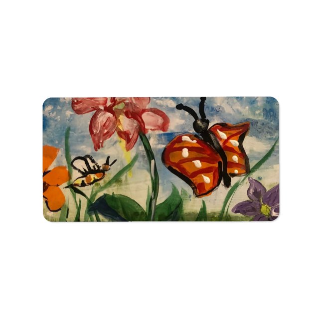 Aufkleber der Frühjahrsreihe für Schultagspflege Adressaufkleber (Vorne)