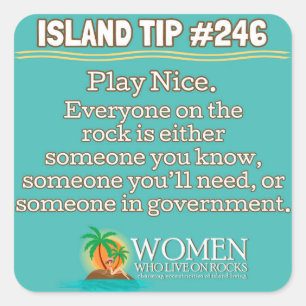 Aufkleber der Insel-Spitze-#246 (Aqua, Quadrat)