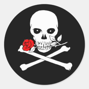 Aufkleber der Piratenflagge-(Rose)