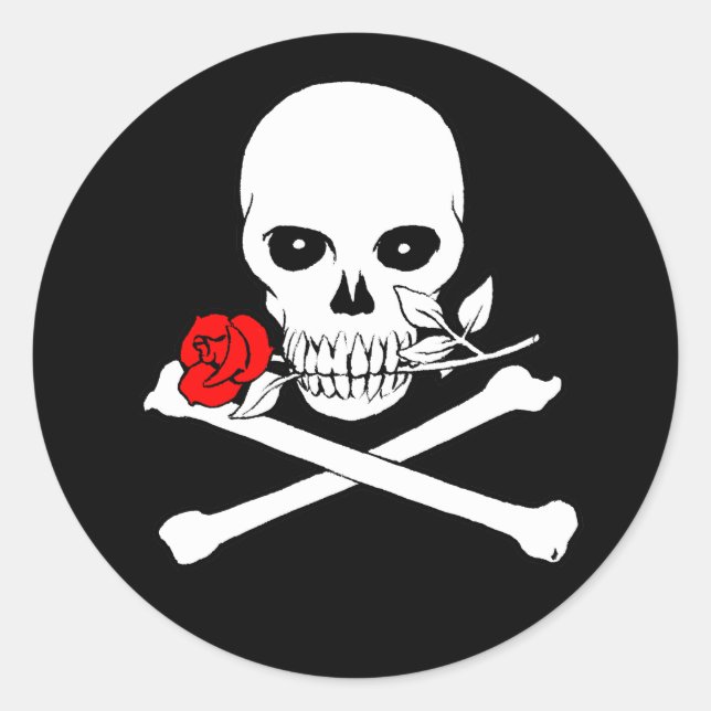 Aufkleber der Piratenflagge-(Rose) (Vorderseite)