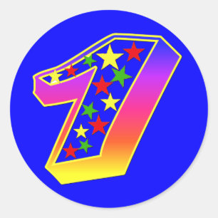 Aufkleber der Stern-Zahl-1