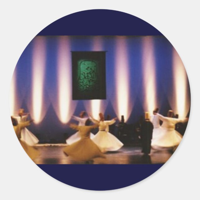 Aufkleber, dervisch, türkisch, spirituell islam runder aufkleber (Vorderseite)