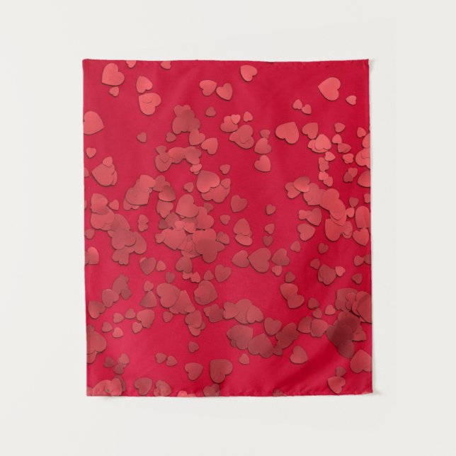 Aufkleber des roten Herzens, digital Wandteppich (Vorderseite)