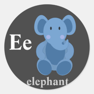 Aufkleber Elefant des Buchstaben E