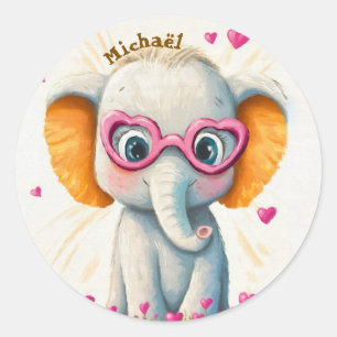 Aufkleber Elefant Valentinstag Kinder Schule