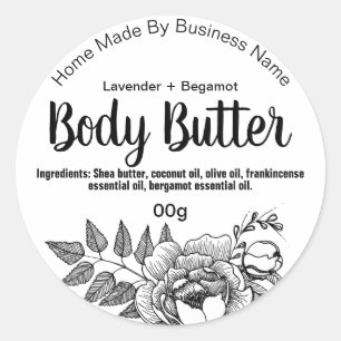 Aufkleber-Etikett für hausgemachte Body Butter Runder Aufkleber
