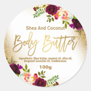Aufkleber-Etikett für hausgemachte Body Butter Runder Aufkleber