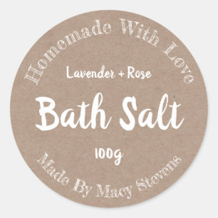 Aufkleber-Etikett für hausgemachten Badesalz Runder Aufkleber