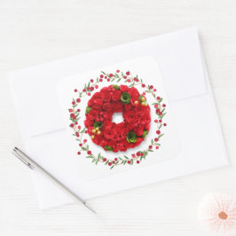 Aufkleber, Etikett - Rose Quadratischer Aufkleber