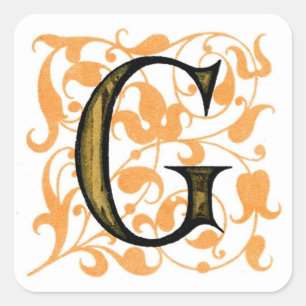 Aufkleber extravaganten Vintagen Monogramm ` G' -