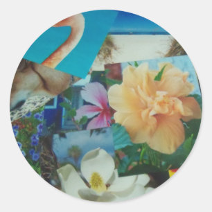 Aufkleber - Farbige Collage von Fotos