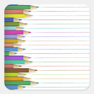 Aufkleber - Farbige Stifte