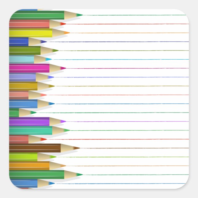 Aufkleber - Farbige Stifte (Vorderseite)