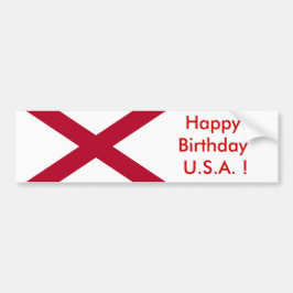 Aufkleber Flag von Alabama, Happy Birthday U.S.A.! Autoaufkleber