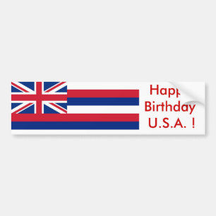 Aufkleber Flag von Hawaii, Happy Birthday U.S.A.! Autoaufkleber