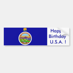 Aufkleber Flag von Kansas, Happy Birthday U.S.A.! Autoaufkleber