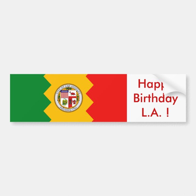 Aufkleber Flag von Los Angeles, Happy Birthday L.A Autoaufkleber (Vorne)