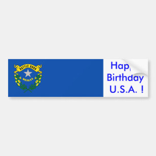 Aufkleber Flag von Nevada, Happy Birthday U.S.A.! Autoaufkleber