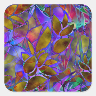 Aufkleber Florales abstraktes Buntglas