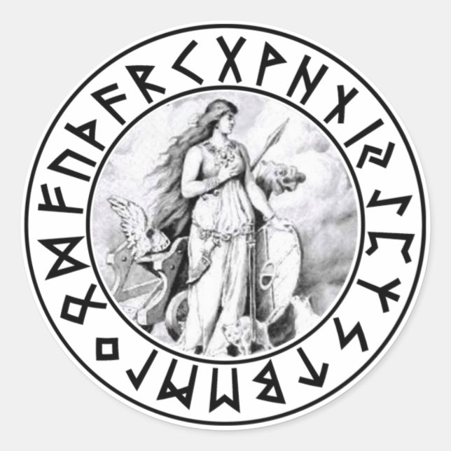 Aufkleber Freya Rune Shield (Vorderseite)