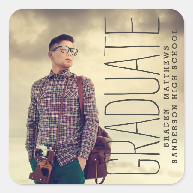 Aufkleber für Abschluss vom modernen Typ Foto (Vorderseite)