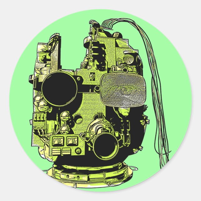 Aufkleber für abstrakte Robot Head Retro-Farben (Vorderseite)