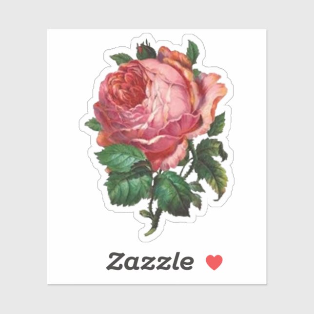 Aufkleber für antike Rose (Blatt)