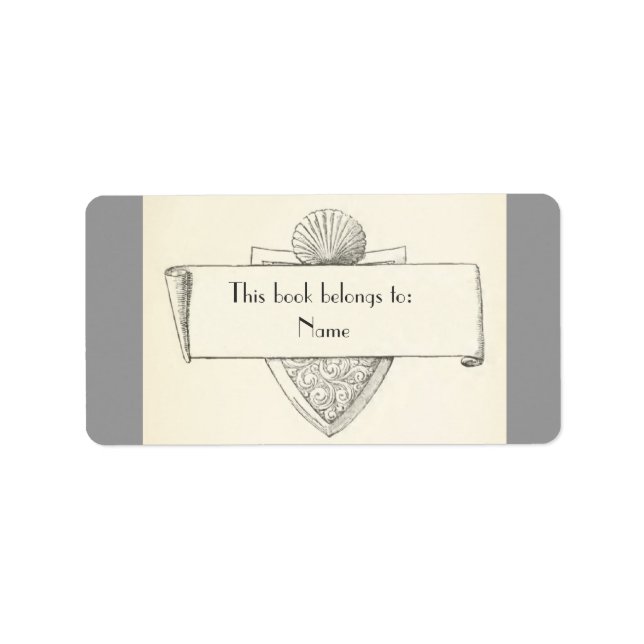 Aufkleber für antikes Buchzeichen Adressaufkleber (Vorne)