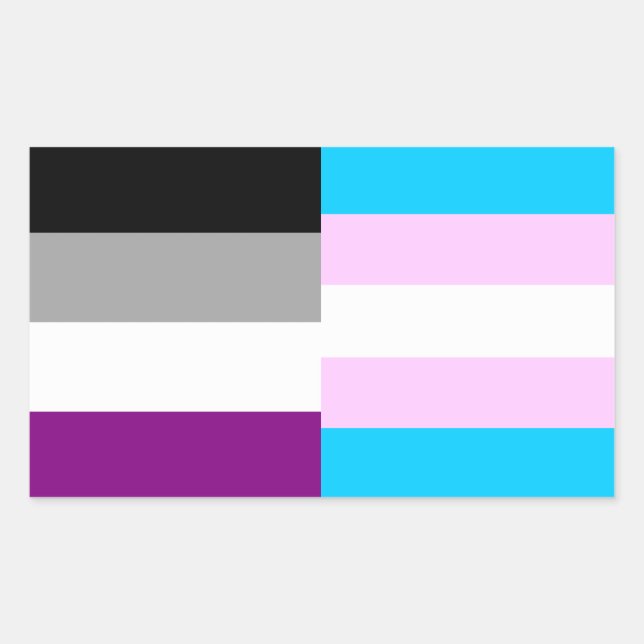 Aufkleber für asexuelle/trans-stolze Fahnen (Vorderseite)