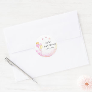 Aufkleber für Baby-Party-Geschenke mit rosa Pastel