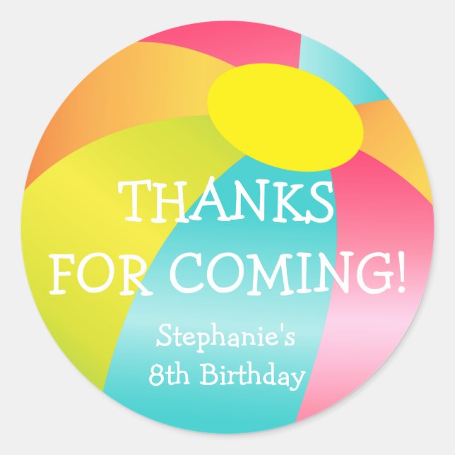 Aufkleber für Beach Ball Summer Time Fun (Vorderseite)