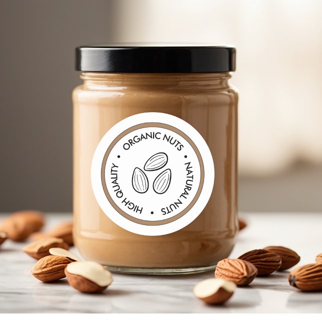 "Aufkleber für Bio und natürliche Schalenfrüchte | Runder Aufkleber (Von Creator hochgeladen)