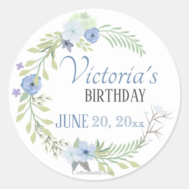 Aufkleber für Blaublumen (Vorderseite)