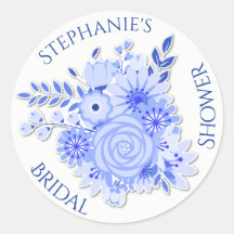 Aufkleber für blaues und weißes Brautparty