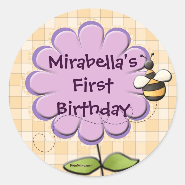 Aufkleber für Blume (Vorderseite)