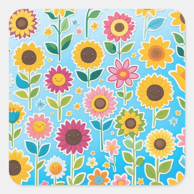 Aufkleber für Blume für Kinder (Vorderseite)